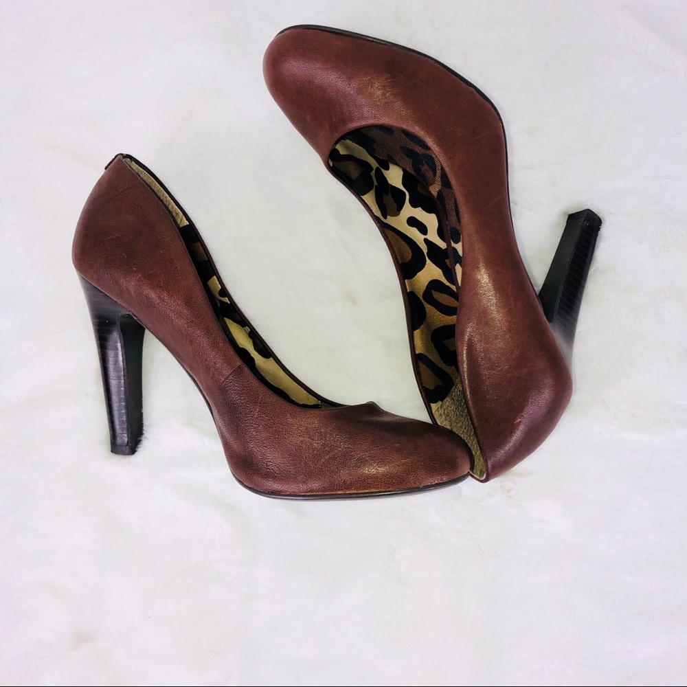 Jessica Simpson Brown Leather Pumps